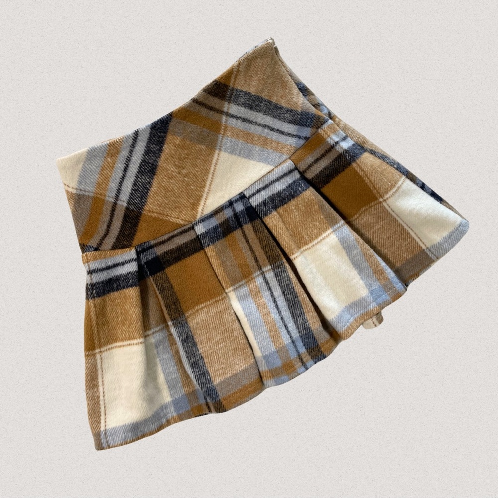 Plaid Pleated Mini Skirt